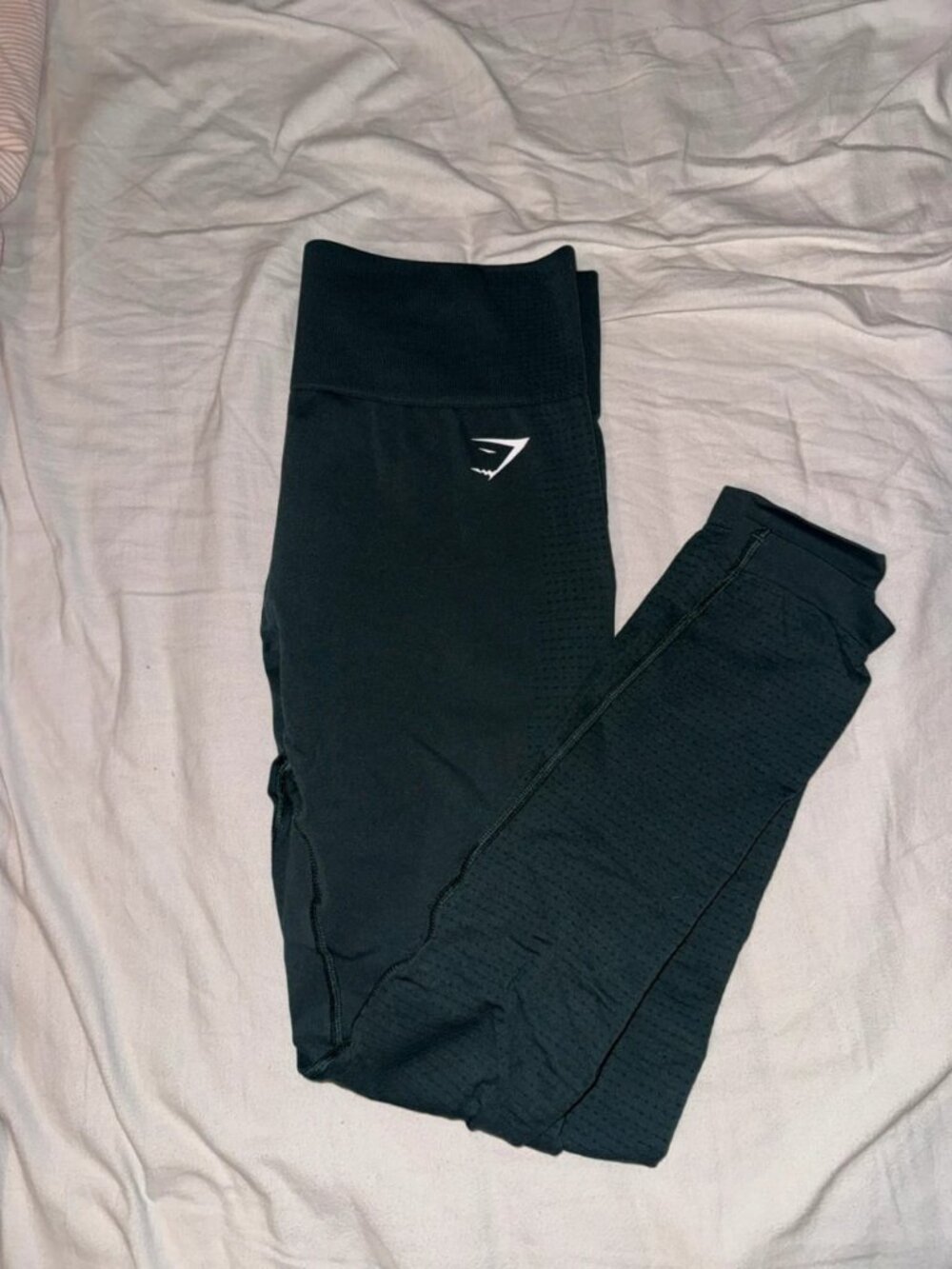 Dark Green Women’s Seamless High-Waisted Leggings, Size L
